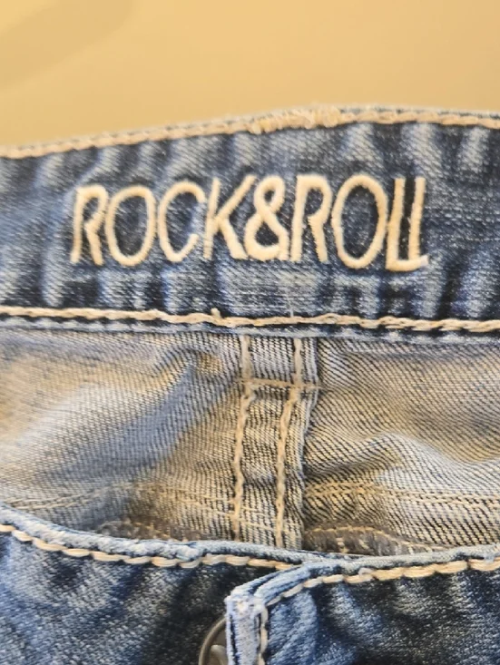 Rock & Roll Denim Light Blue Boot Cut Jeans with Embroidered Pockets - Picture 10 of 16